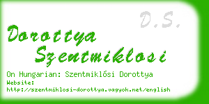 dorottya szentmiklosi business card