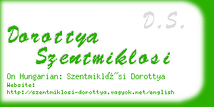 dorottya szentmiklosi business card